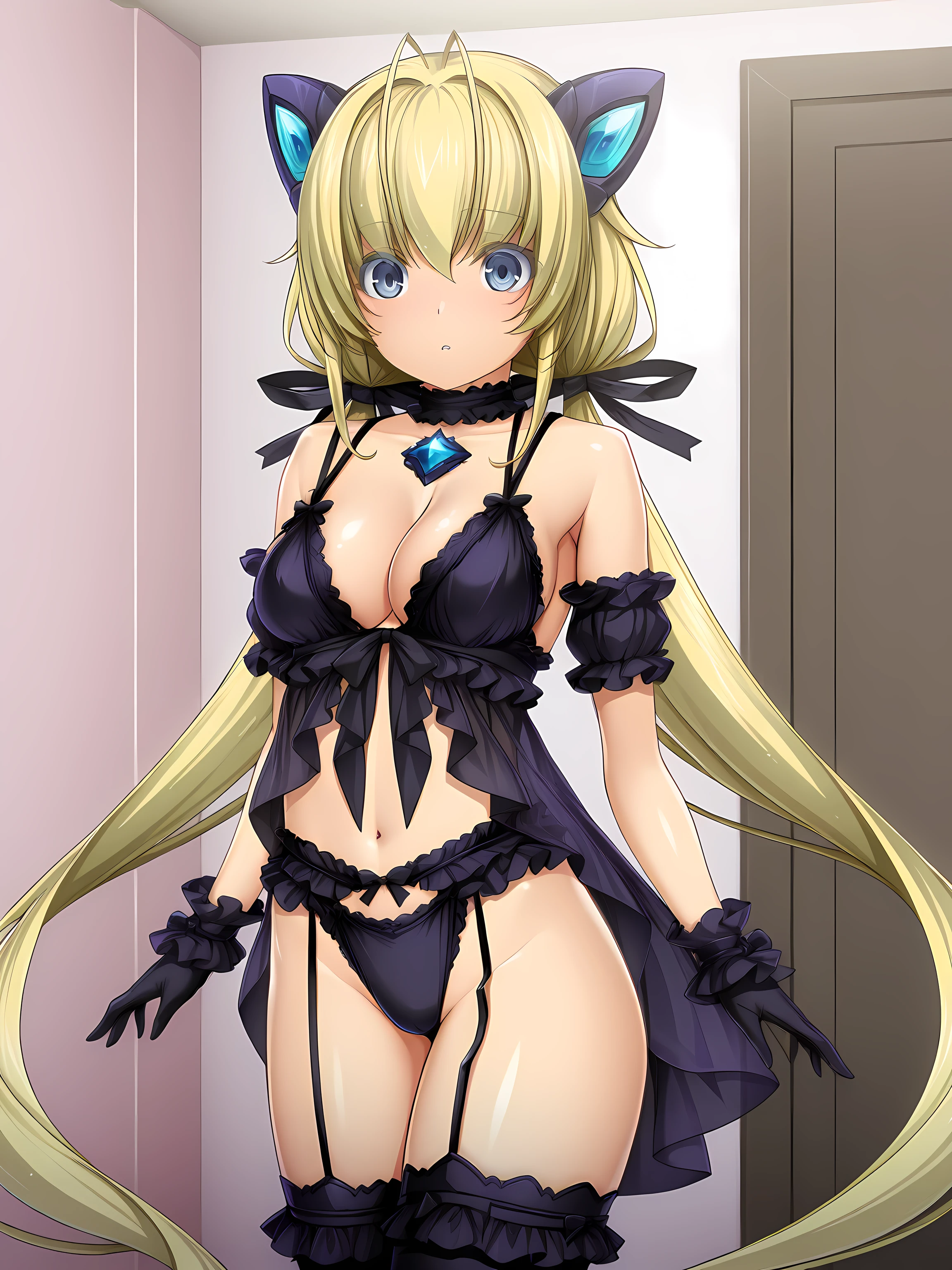 spica,inoino,lingerie outfit,medium breasts,<lora:Souma__Spica_-_Exs-Tia:1>,standing,, masterpiece,best quality,amazing quality,