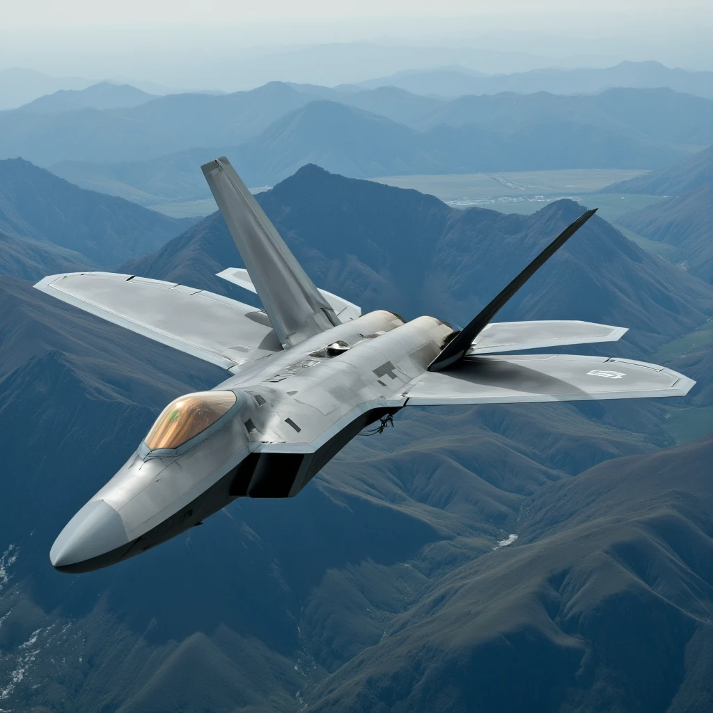cinematic film still of <lora:F-22 Raptor fighter jet style v1:1>
Lockheed Martin F-22 Raptor a fighter jet flying in the sky with mountains in the background, action movie themed, sharp, detailed, epic cinematic photography, artistic, dramatic light, cinematic color style, Kodak film style, Fighter aircraft, Lockheed Martin F-22 Raptor style, no humans, military, science fiction, aircraft, military vehicle, airplane, vehicle focus, jet, fighter jet, pilot, solo, from above, helmet, flying, realistic, front view, closeup
, shallow depth of field, vignette, highly detailed, high budget, bokeh, cinemascope, moody, epic, gorgeous, film grain, grainy