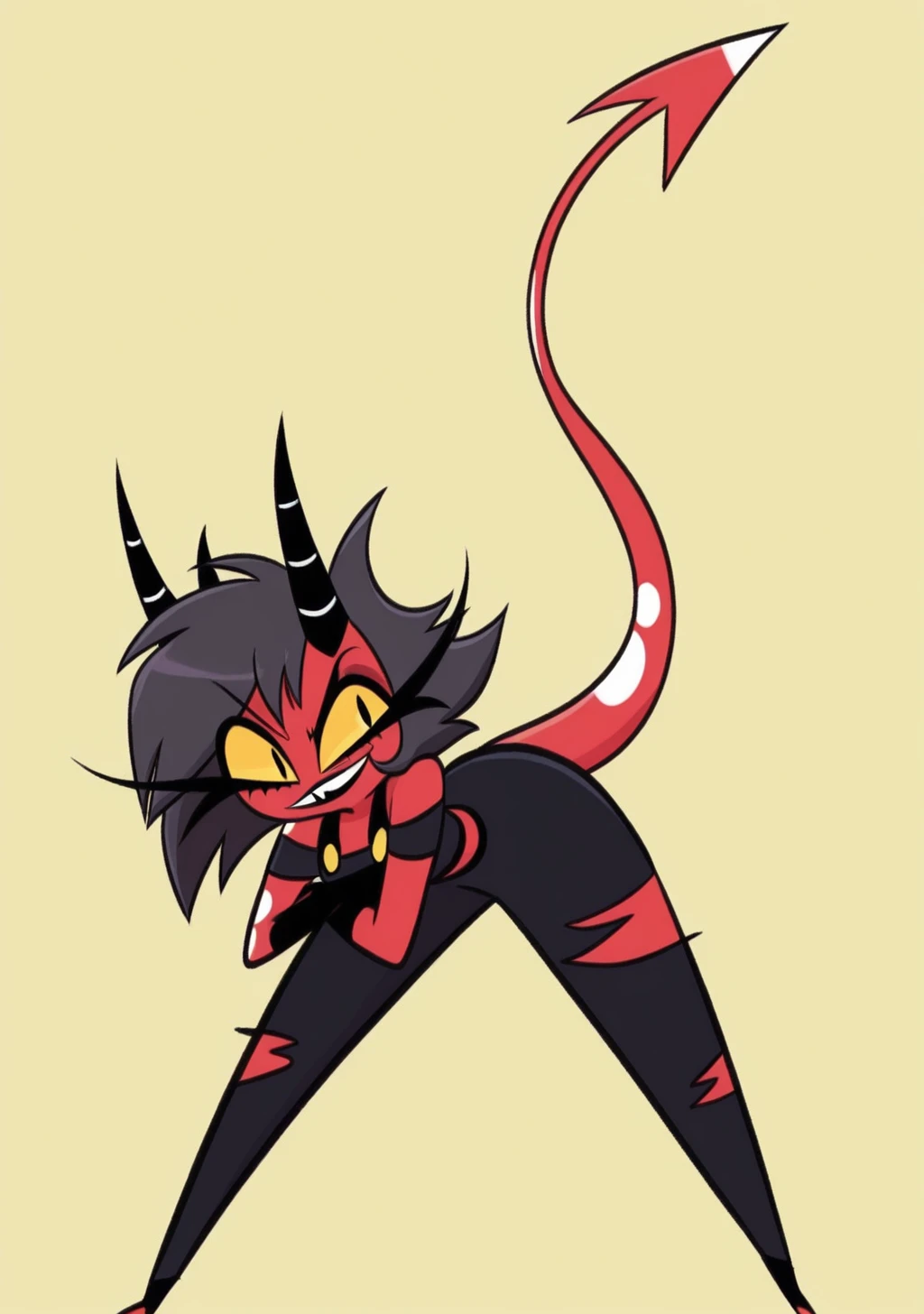 Red stickman whit cat ear and cat tail