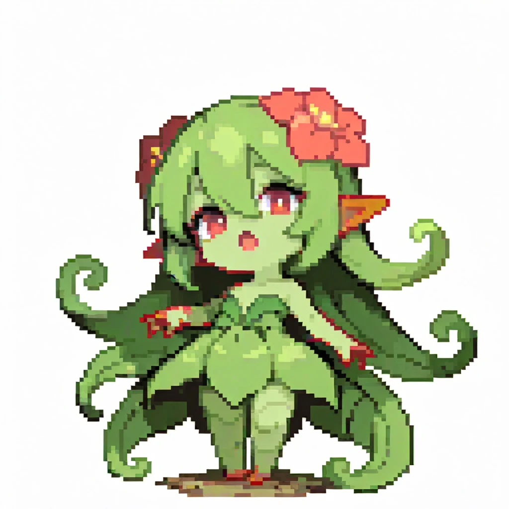NSFW flower monster woman Blonde Alraune 足からflower Vine Pixel Art
