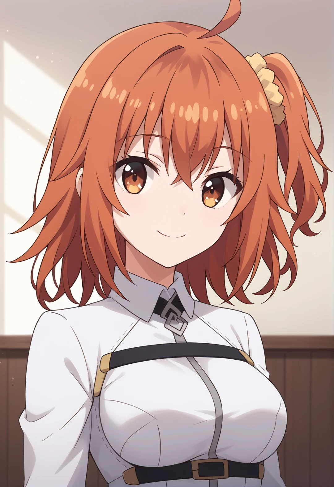 score_9, score_8_up, score_7_up, source_anime, masterpiece, best quality, highly detailed background, cinematic lighting, detailed eyes, detailed pupils, perfect face, Fujimaru Ritsuka, unique outfit, upper body, cute, smile, Chaldea, room,
 <lora:Fujimaru Ritsuka (Female)_Pony:0.8>