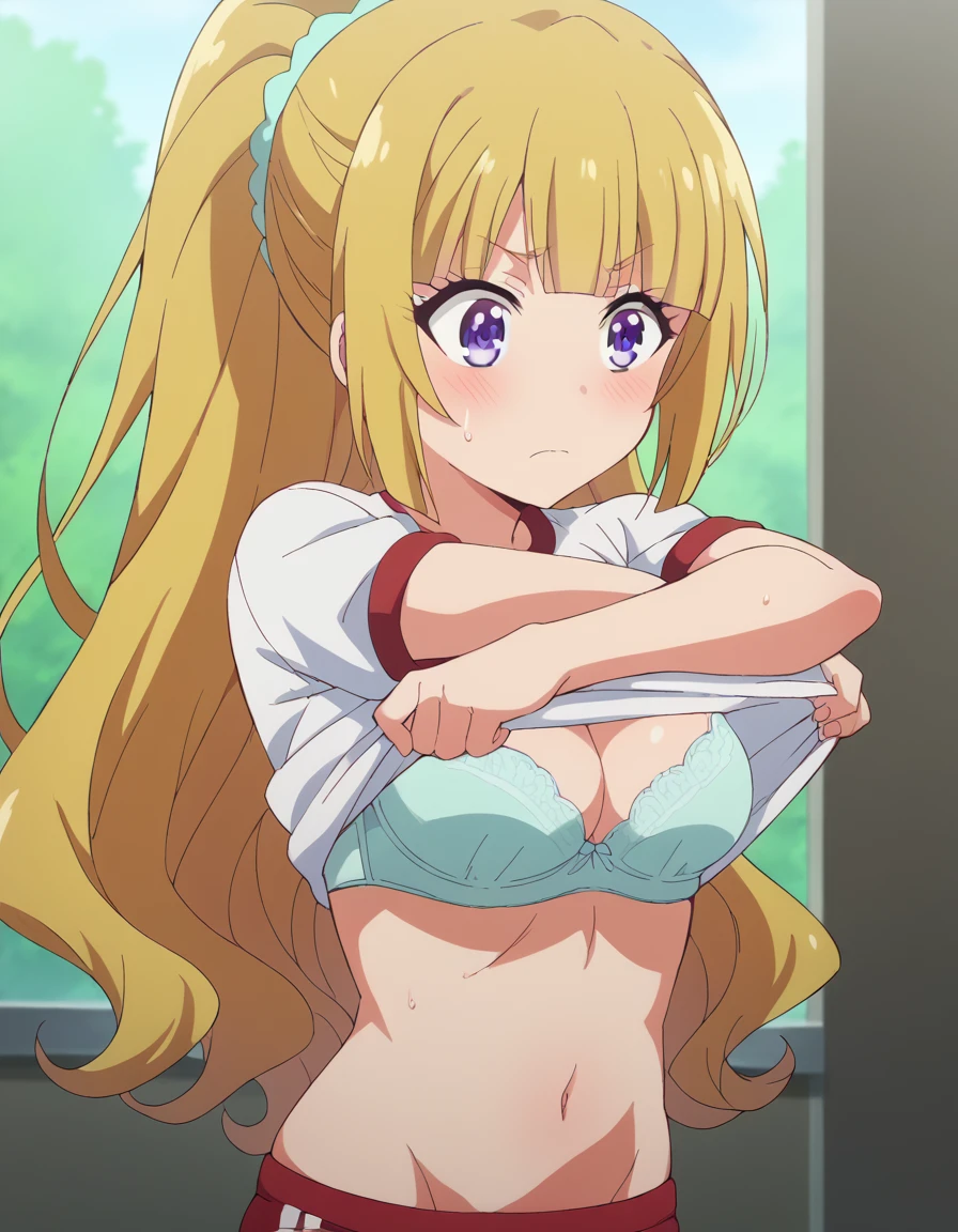 Inside,(night),Japanese-style room,steam,Rika Jougasaki,Yellow and orange hair hoop, yukata,undressing,blush,,blush,(naked),((Small breasts)), 1boy,vaginale,Sex,cum in pussy,