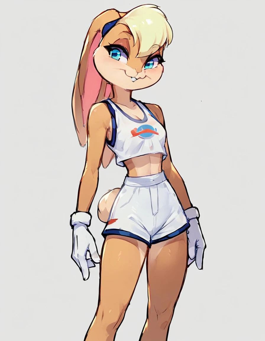 score_9, score_8_up, score_7_up, score_6_up, score_5_up, score_4_up, <lora:Lola_Bunny:1>, Lola Bunny, standing, rating_safe, fully clothed