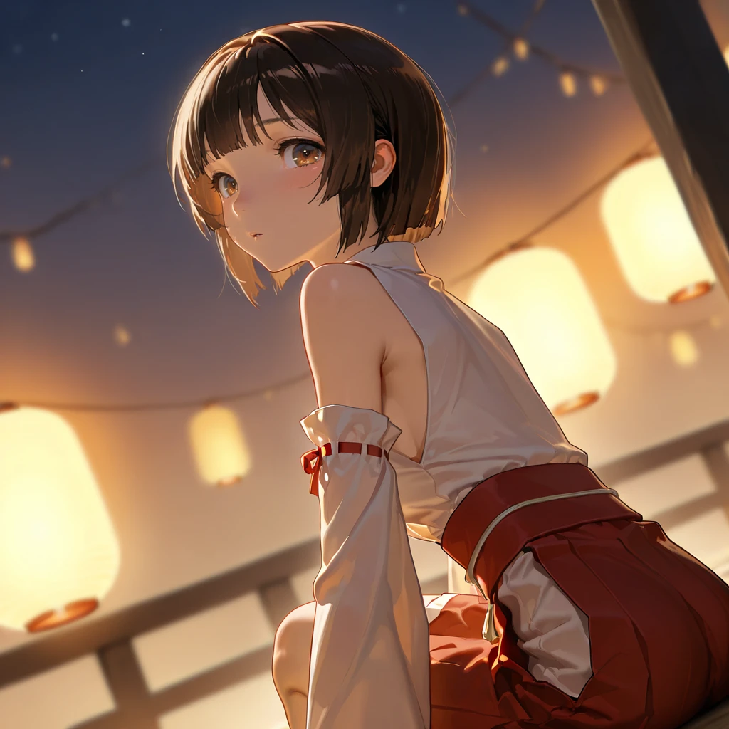 masterpiece, 1440p, 8k, UHD, amazing quality, high resolution, hoshijiro-shizuka, 1girl, solo, short hair, brown eyes, kimono, yukata, miko, detached sleeves
<lora:oshijiro_Shizuka_Sidonia_no_Kishi_Illustrious:1>