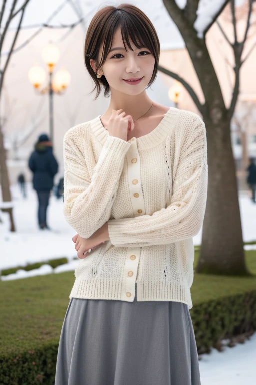 1girl,,(RAW photo, best quality), (realistic, photo-realistic:1.4), masterpiece, an extremely delicate and beautiful, extremely detailed, 2k wallpaper, Amazing, finely detail, extremely detailed CG unity 8k wallpaper, ultra-detailed, highres, soft light, beautiful detailed girl, extremely detailed eyes and face, beautiful detailed nose, beautiful detailed eyes,cinematic lighting,perfect anatomy,slender body
(at a park), (winter scenery),(snow park in the background), Sapporo Odori Park Winter Festival, festival lights (bokeh)
(wearing blouse) (long skirt) (winter jacket)
(free poses)
(smiling)
<lora:chest size:-1>
<lora:kobashiri_lora:0.8>