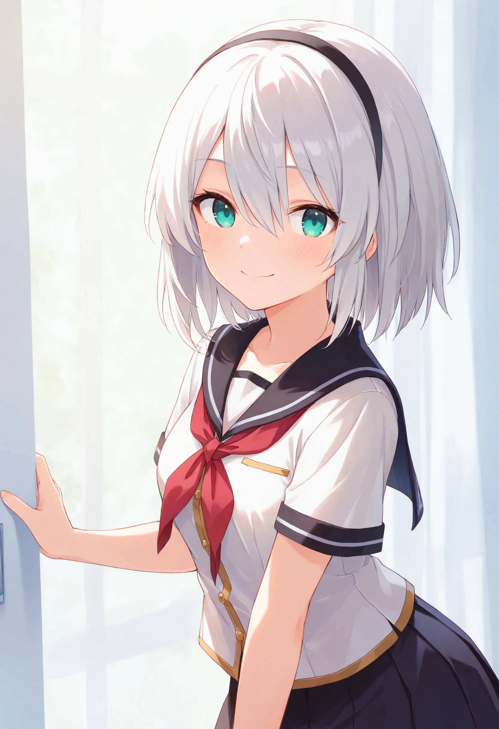 masterpiece, best quality, absurdres, safe
1girl amnesia, short hair, hairband, smile
serafuku, school uniform, pleated skirt, white shirt
<lora:avilia_amnesia_il_d32:0.9>