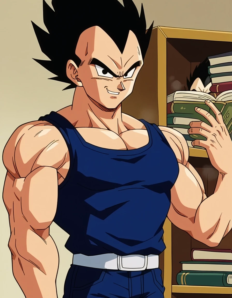 Dragon ball z gohan in a library（vegeta) - SeaArt AI