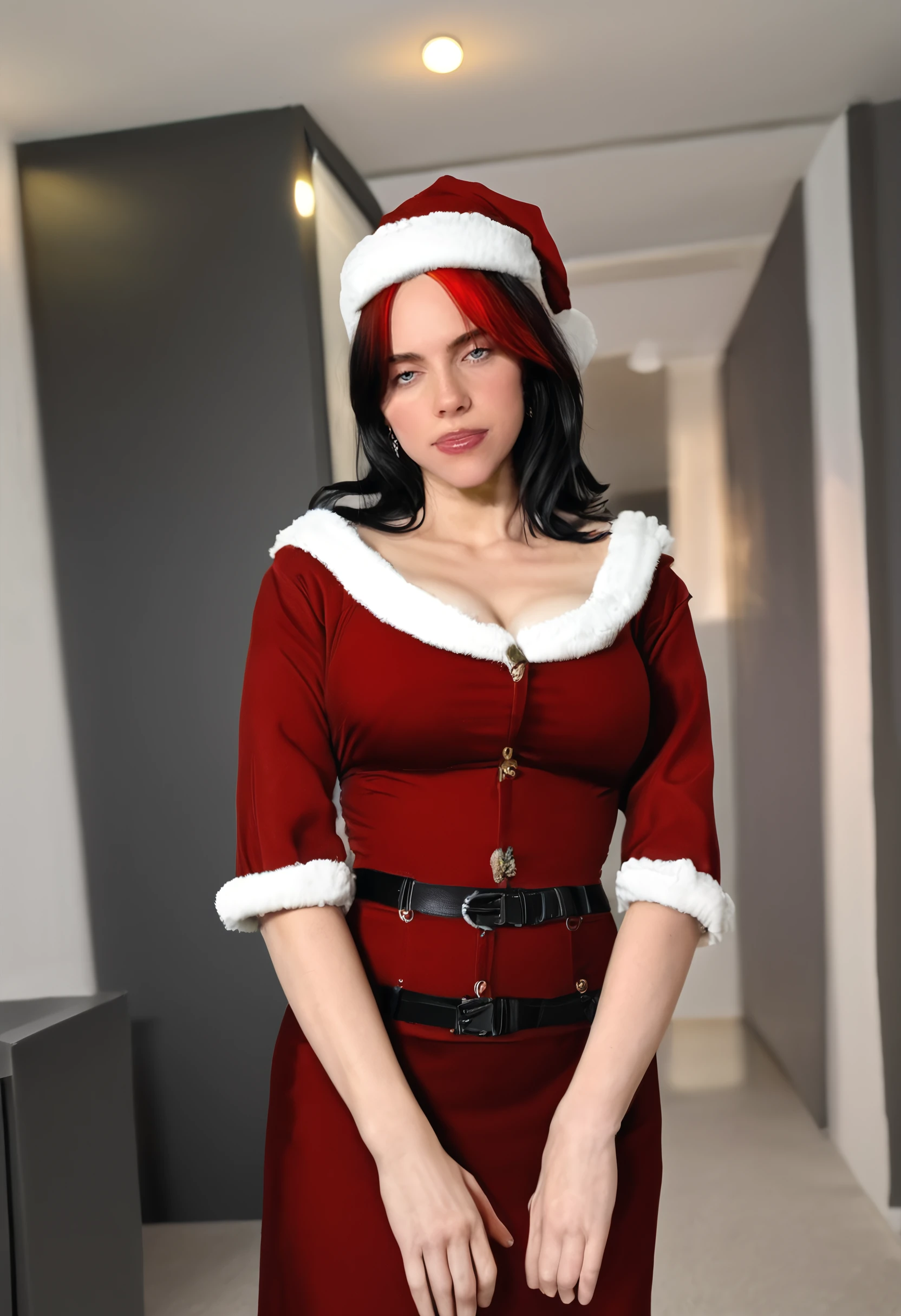 Jodie Whittaker in a Santa Claus costume
