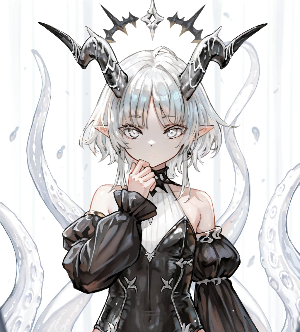 Anime girl with snake on shoulder, anime monster girl, Her many snakes with hair, demon anime girl, vampire, discord profile picture, Neferpitu, Devil Girl, With a tentacle-shaped tongue, 2b, mika kurai demon, 2 b, dark queen of snakes, snake face lady, small curvy loli