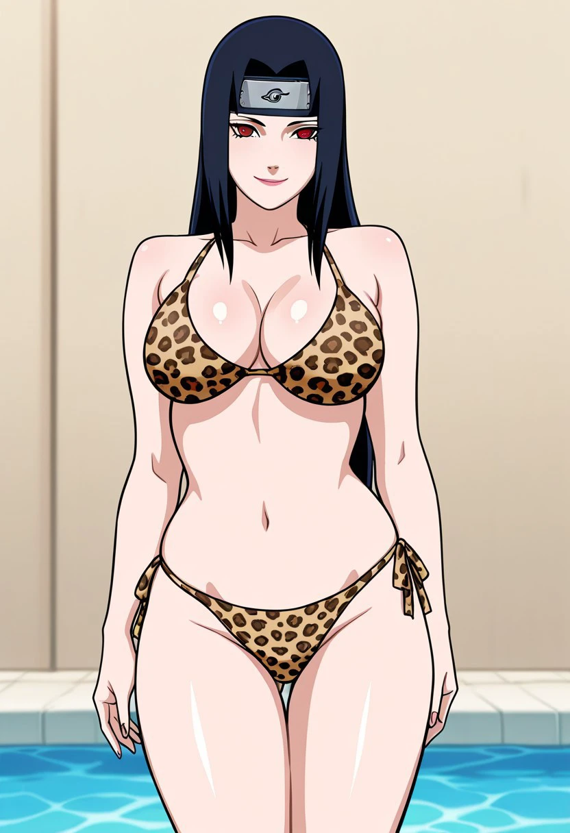 Mizushima Asa, a girl with big breasts and beautiful legs, stands in a high-cut blue competitive swimsuit.。