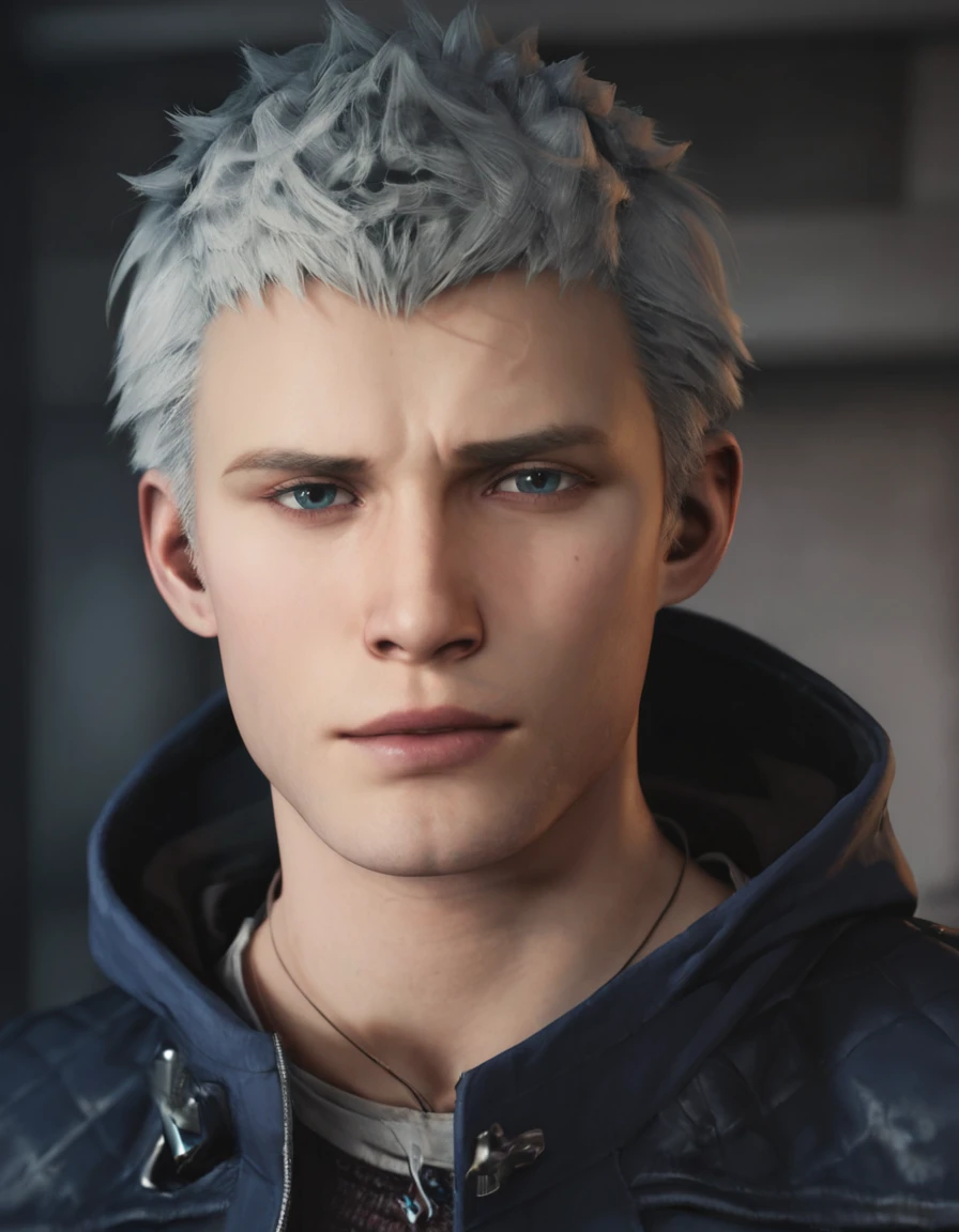 score_9, score_8_up, score_7_up, score_6_up, score_5_up, score_4, realistic, solo, outdoors
BREAK <lora:Nero_-_DMC_5_-_Pony:0.8> dmc5_nero, male, white hair, blue eyes, necklace, blue coat, hood down, sweater, portrait