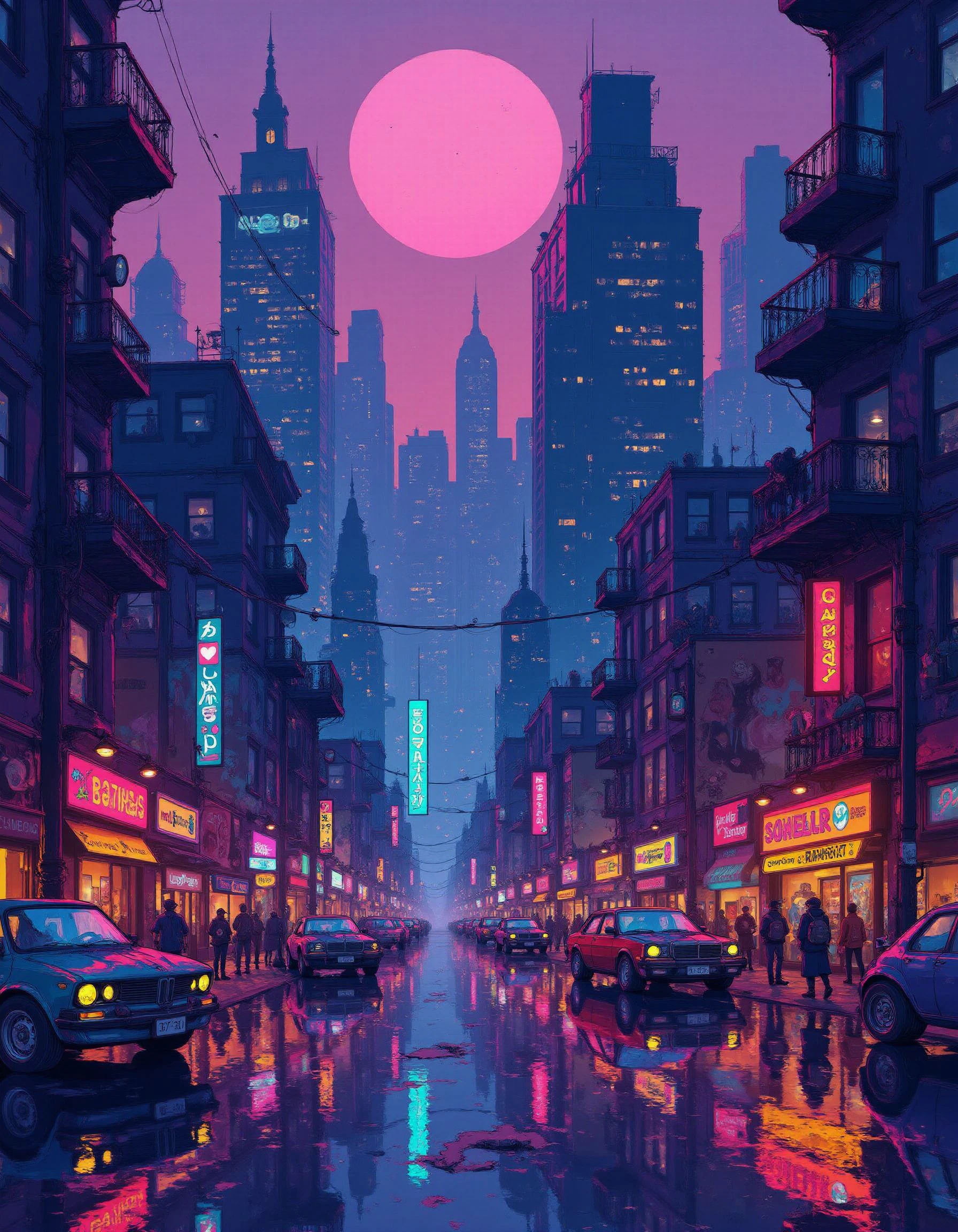 cyberpunk future city in the style of liquid neon <lora:liquid-neon:1.2>