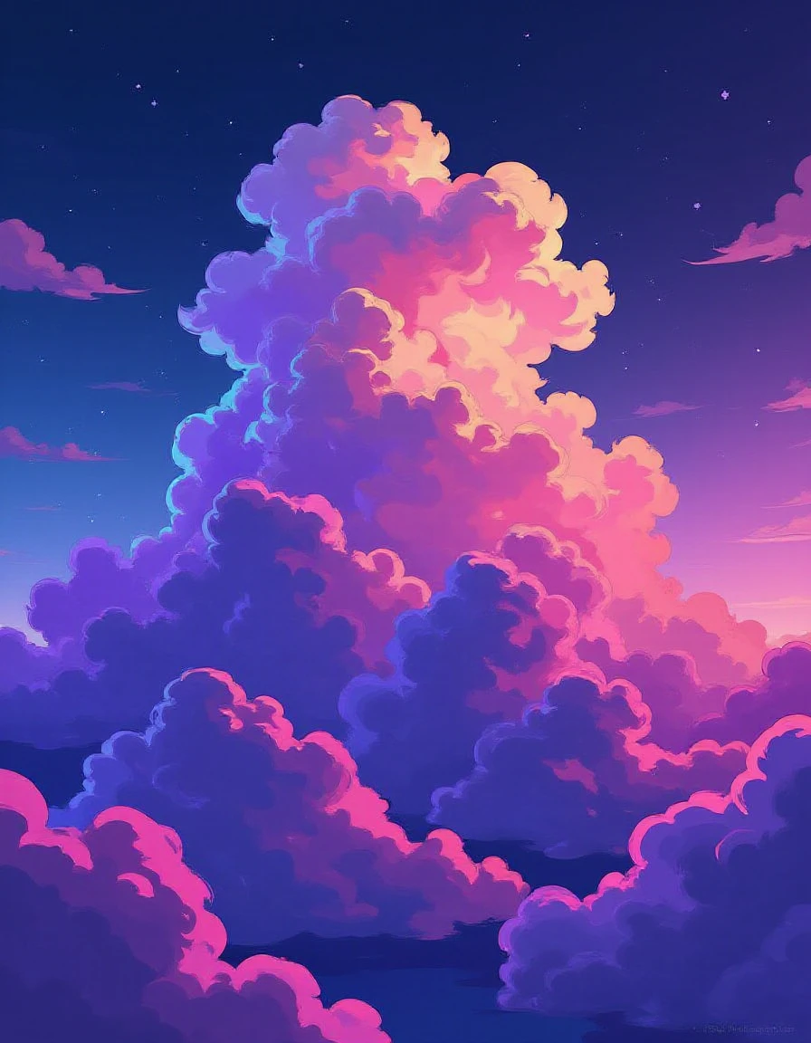 clouds  in the style of liquid neon <lora:liquid-neon:1>