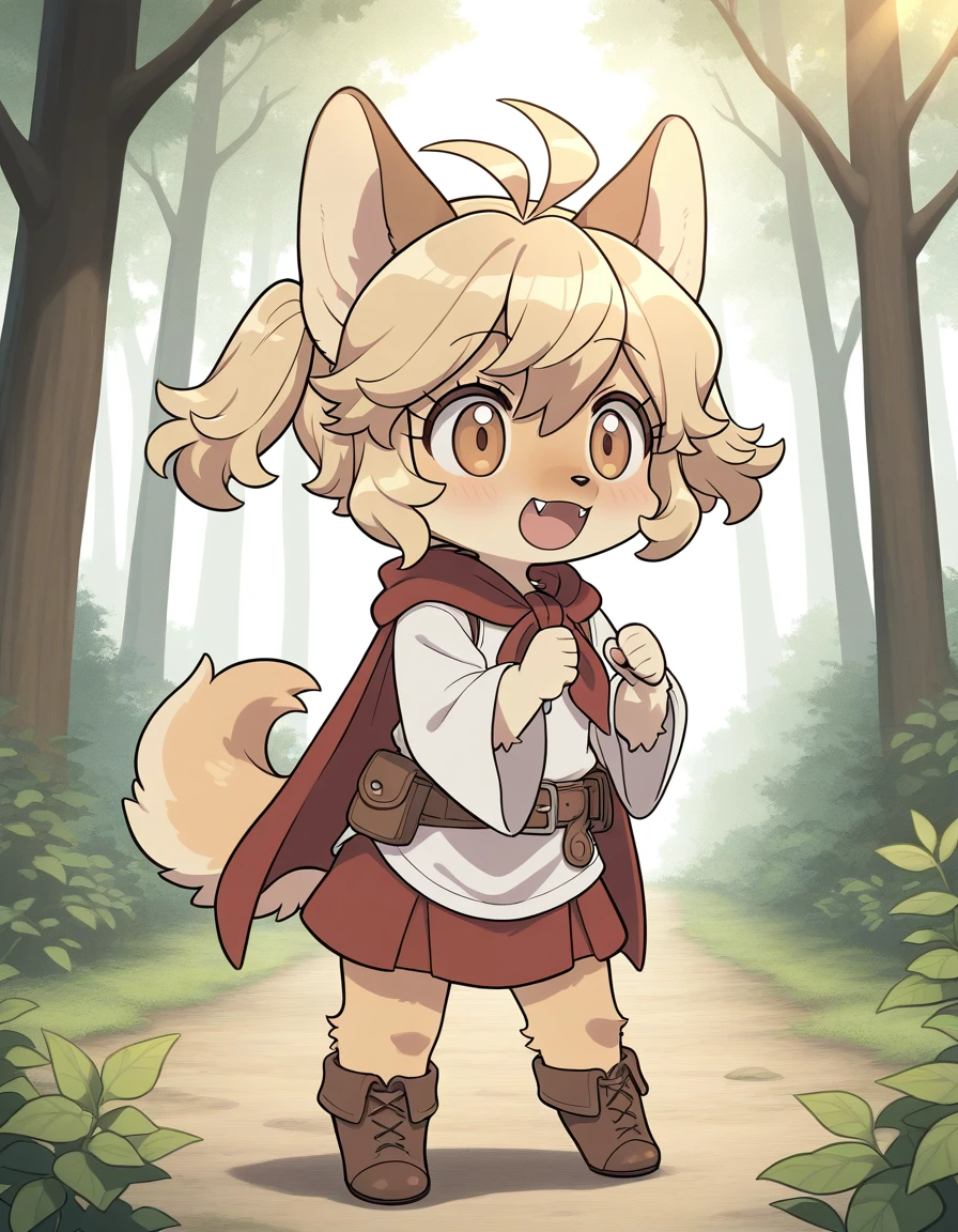score_9, score_8_up, score_7_up, score_6_up, pokekid, eevee, fluffy girl, furry girl, female, smile, smiling, has a big pretty bow in her hair, has animal paws for hands, 1girl, best quality, outdoors, high definition, cute, stuck in wall,, [Uploaded to e621.net; (Pixelsketcher), (wamudraws)], ((masterpiece)), ((HD)), ((best quality)), ((solo portrait)), ((front view)), ((furry; anthro)), ((detailed fur)), ((detailed soft shading)), ((beautiful render art)), {anthro; (slim figure), black fur, pink nose, cute brown eyes, (red highlights in hair), whiskers, (short tail), (gorgeous wide hips), (beautiful feet), (black claws), (expressionless)}, {(sitting on log), (looking at viewer)}, [background; (woods), (nighttime), (campfire), (ambient lighting)], open leg