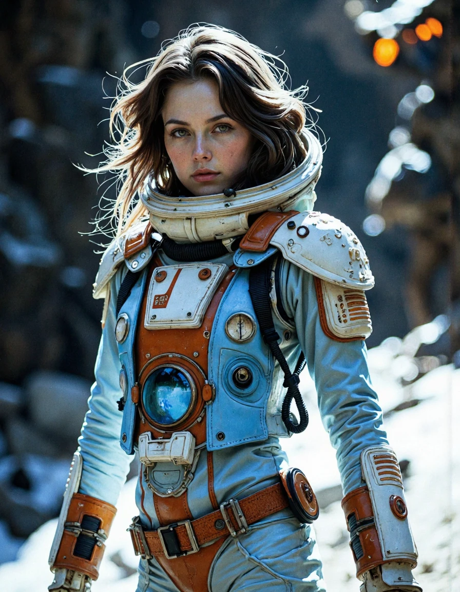 nostromo style woman wearing spacesuit,
extremely detailed,