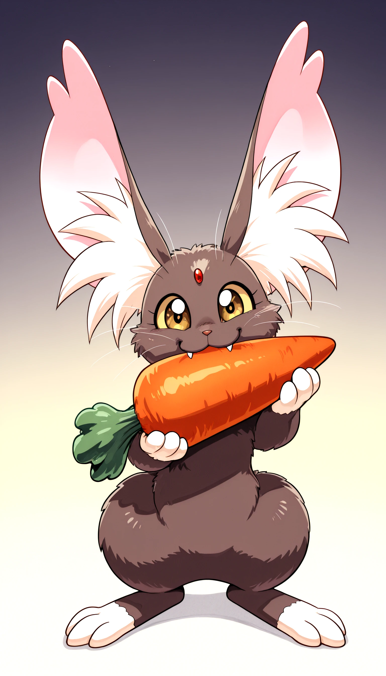 <lora:Ryo-okiCabbitILV2_epoch_15:0.99> ryou-oki, solo, no_humans, creature, smile, holding carrot in mouth, masterpiece,best quality,absurdres, amazing quality