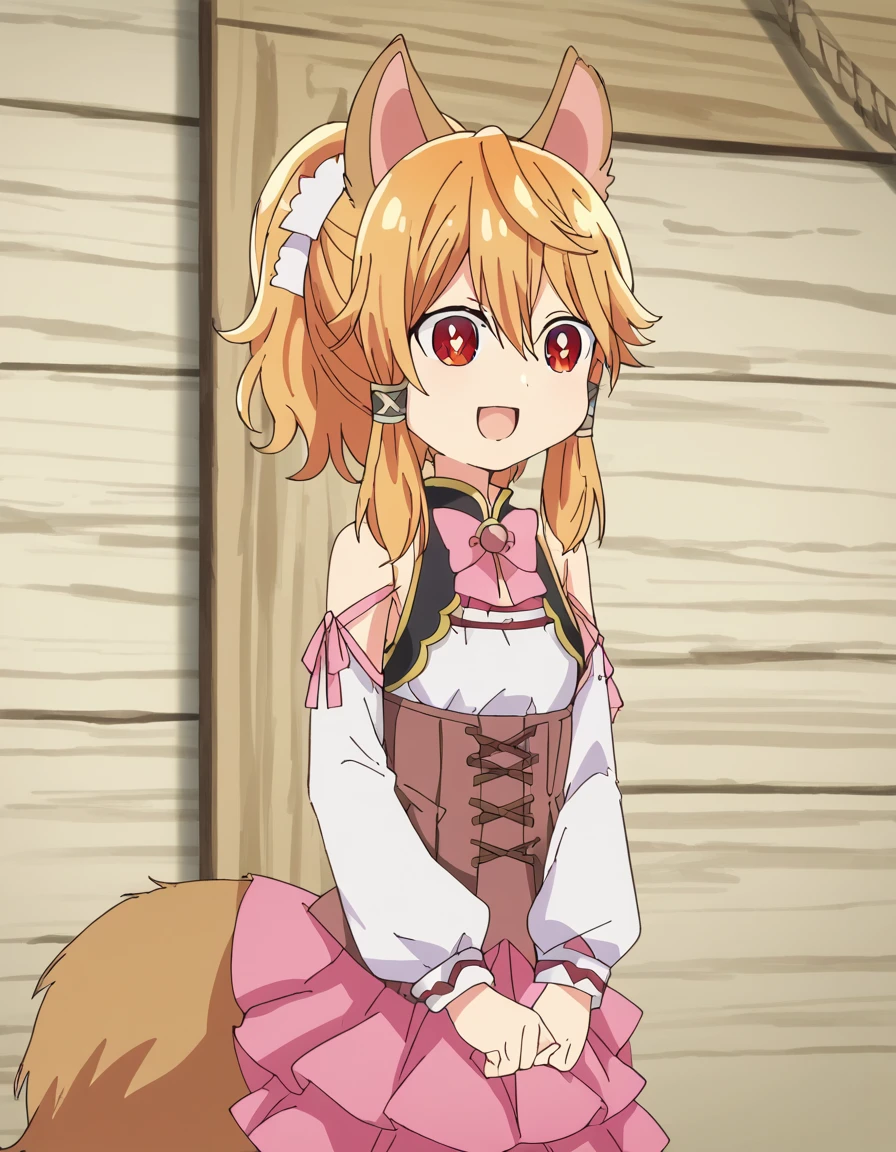 score_9, score_8_up, score_7_up, source_anime, <lora:seireigensouki-latifa-s2-ponyxl-lora-nochekaiser:1>, latifa, bangs, animal ears, hair between eyes, tail, red eyes, ponytail, orange hair, animal ear fluff, fox ears, fox tail, hair tubes, fox girl, anime screencap,, skirt, shirt, long sleeves, bow, bare shoulders, pantyhose, detached sleeves, pink skirt, white pantyhose, museum, art exhibit, paintings, observing, quiet contemplation, cultural experience, smile, <lora:seyana-ponyxl-lora-nochekaiser:1> seyana, seyana (meme), gyari (imagesdawn) (style), sunburst background, sunburst, meme, emphasis lines, bright pupils, empty eyes, white pupils, smile, open mouth, looking at viewer, solo,, cowboy shot