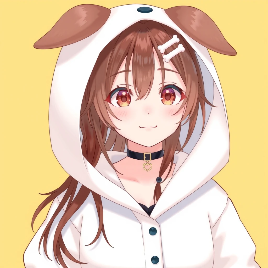 a beautiful upper body portrait photo of virtual youtuber inugami korone wearing a white hoodie with her dog ears protruding looking at the viewer, plain yellow background
<lora:koroneflux:0.75>