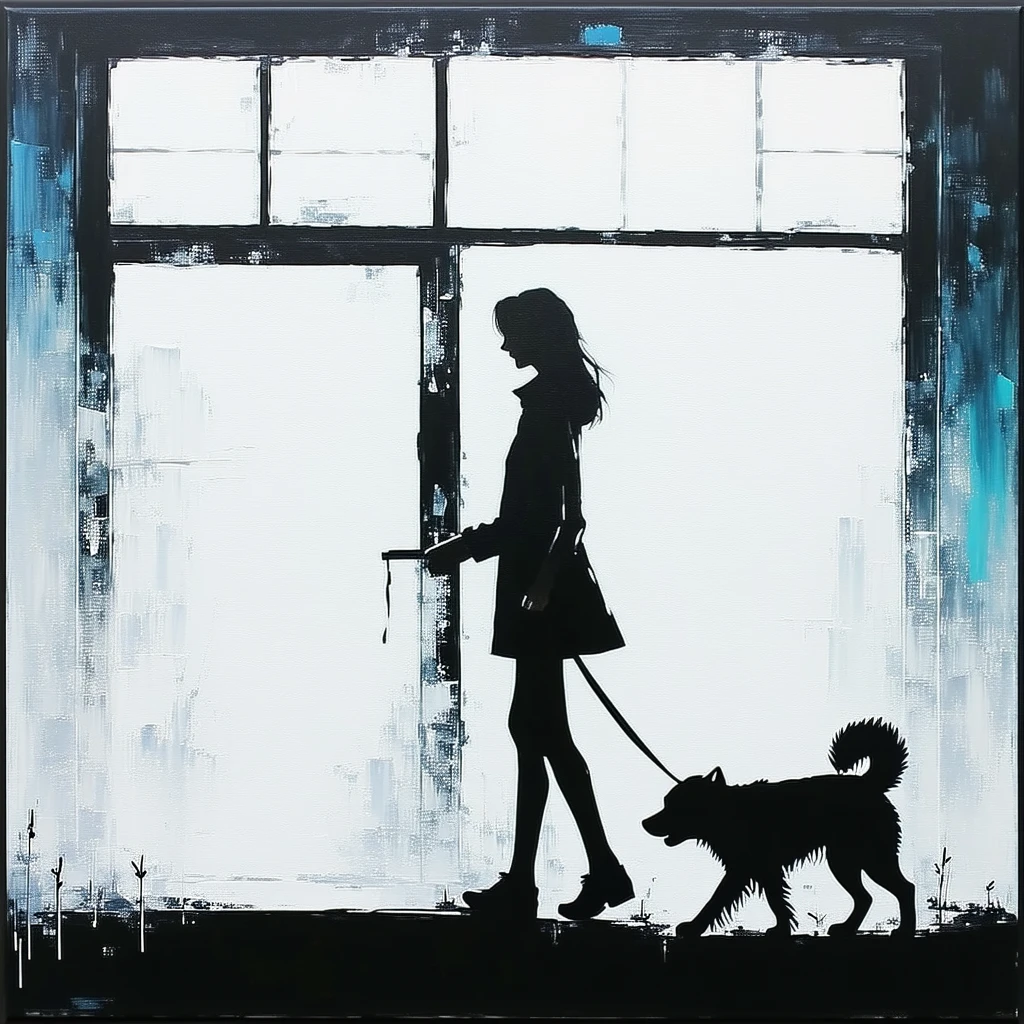 a woman walking a dog