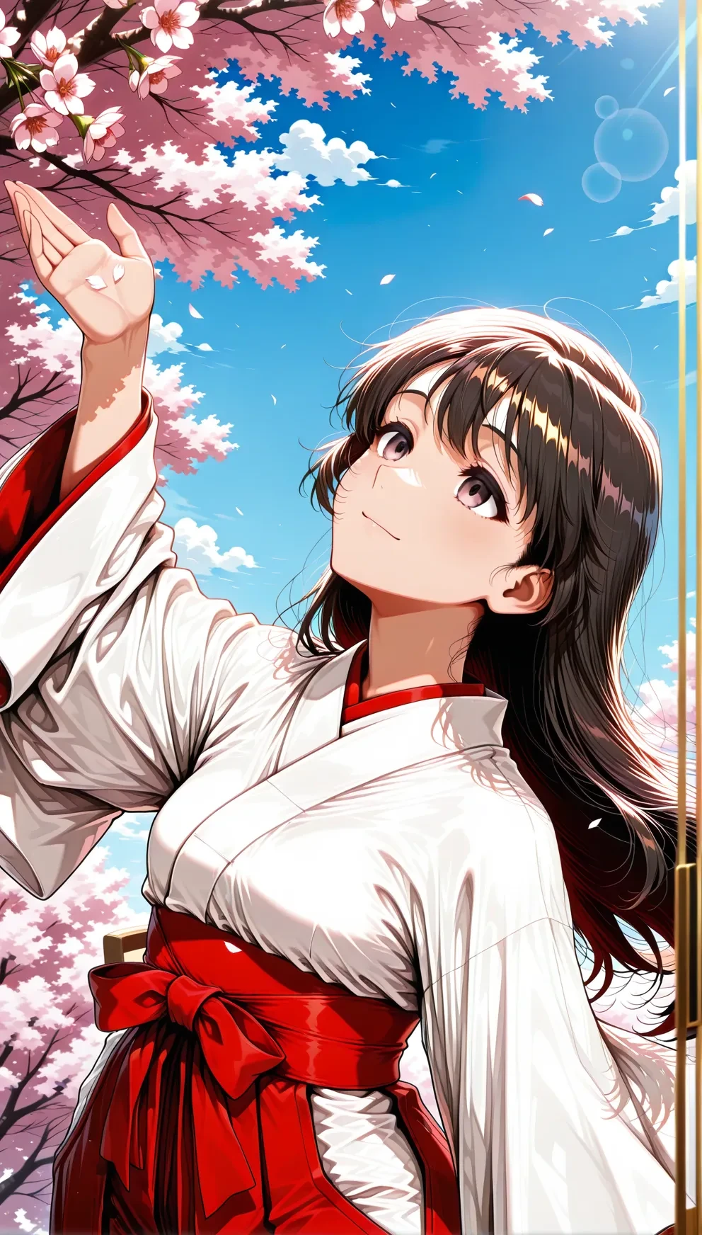 1girl,
1girl, cherry blossoms, petals falling, spring, solo, traditional clothing, peaceful, smile,,
 <lora:fav_Mature_Ver3.0:1>, masterpiece, best quality, very aesthetic, absurdres, newest ,, <lora:dmd2_sdxl_4step_lora_fp16:1>,