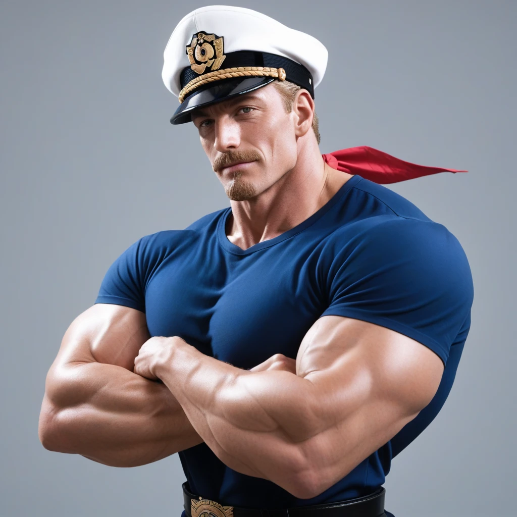 score_9, score_8_up, score_7_up, rating_explicit, source_anime, a shirtless go go boy sailor man is squatting with his legs opened and spread on the floor of a cruise, nautical theme, marine environment, he is raising his left arm above his head and rubbing his pec by his right hand and trying to seduce the viewer, sailors around him scene, correct accurate male anatomy, he is masculine chubby and stocky, handsome face, shirtless, his are pierced with steel ring, shirtless and wearing a wet tight navy stripes pattern thong bikini underwear only for highlighting his big bulge and big butts, he is wearing a sailor cap peaked cap at his head, there is anchor necklace at his neck, he is wearing white gloves, big pecs, big arms, brown short hair, wearing black shiny leather boots, his body is wet oiled waxy, flawless white skin, masterpiece, professional DSLR shoot and retouching, illustration art, depth of field, sharpness, shadow,