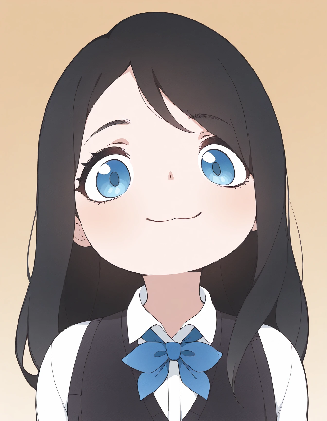 masterpiece, best quality, amazing quality, very aesthetic, high resolution, solo
Polina_Morozova, school uniform, black long hair, blue eyes, white shirt, black vest, blue bow on the neck, mutsukiface, chibi, portrait, close-up, smile, :3, closed mouth
<lora:meme_mutsukiface_illustriousXL:1>
<lora:Polina_Morozova_illustriousXL:0.9>