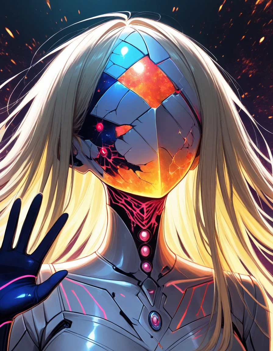 nsfw, uncensored, <break>
(sexy, slutty, seductive),
<break>
portrait, face closeup, dasiwavodr, skin glitches, skin destruction, 1girl, void face, android, cracked skin, metal skin, white skin, sexy, backlighting, joints, android parts, glowing neon lines, detailed colorful background, dark background, nude parts, sharp focus, waving, outdoors, nighttime, variable clothing, pinafore dress,