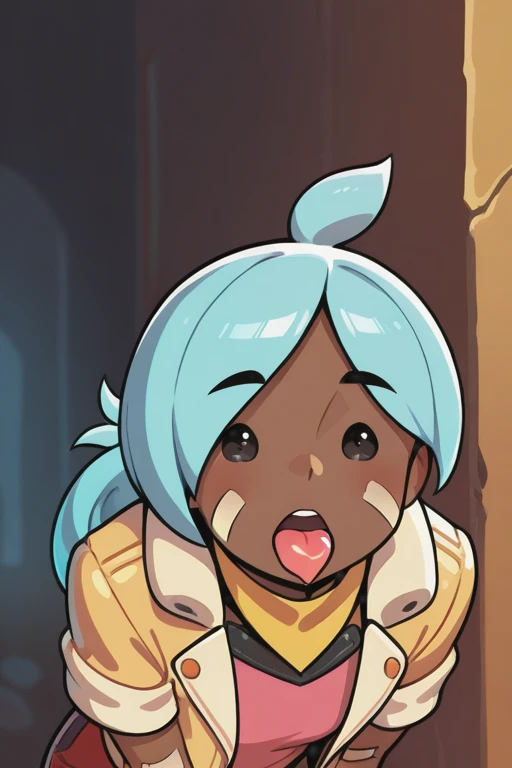(masterpiece), (best quality), ahsoka tano, mandalorian armor, smile, open mouth, big mouth, tongue, tongue out, close up, saliva, uvula, uvula, room, mouth focus, excessive saliva, giantess,long tongue, large tongue