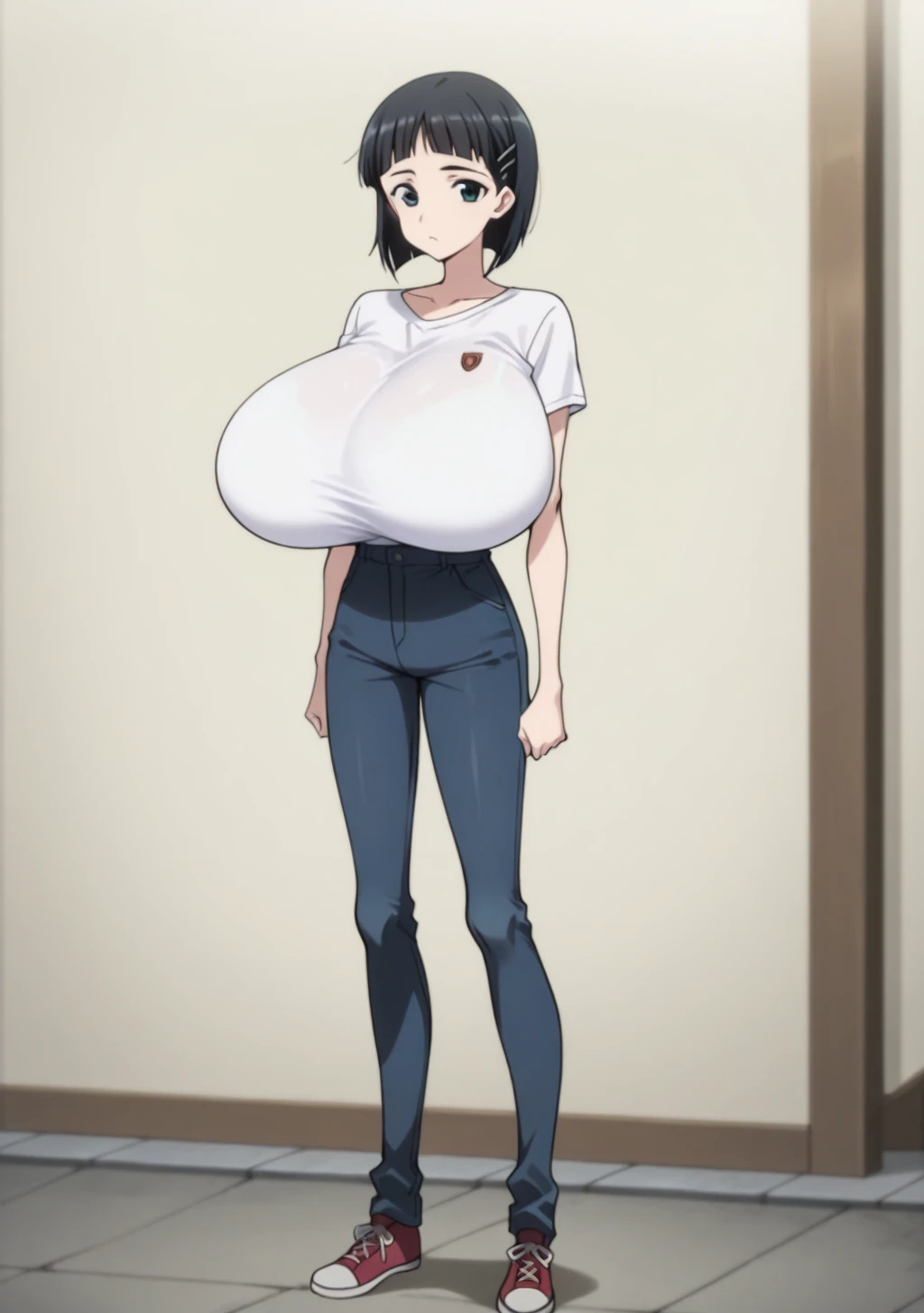 score_9, score_8_up, score_7_up, score_6_up, score_5_up, score_4_up, masterpiece, high quality, BREAK, full body, BREAK,   <lora:NOOB_vp1_detailer_by_volnovik_v1:0.8> ,    <lora:HTTH_Illustrious:0.8> htth, top heavy, 1girl, tiny hips, huge breasts, small hips, skinny, gigantic breasts, 1top heavy,  <lora:JN_Suguha_Kirigaya_Illus:0.5> suguha kirigaya,