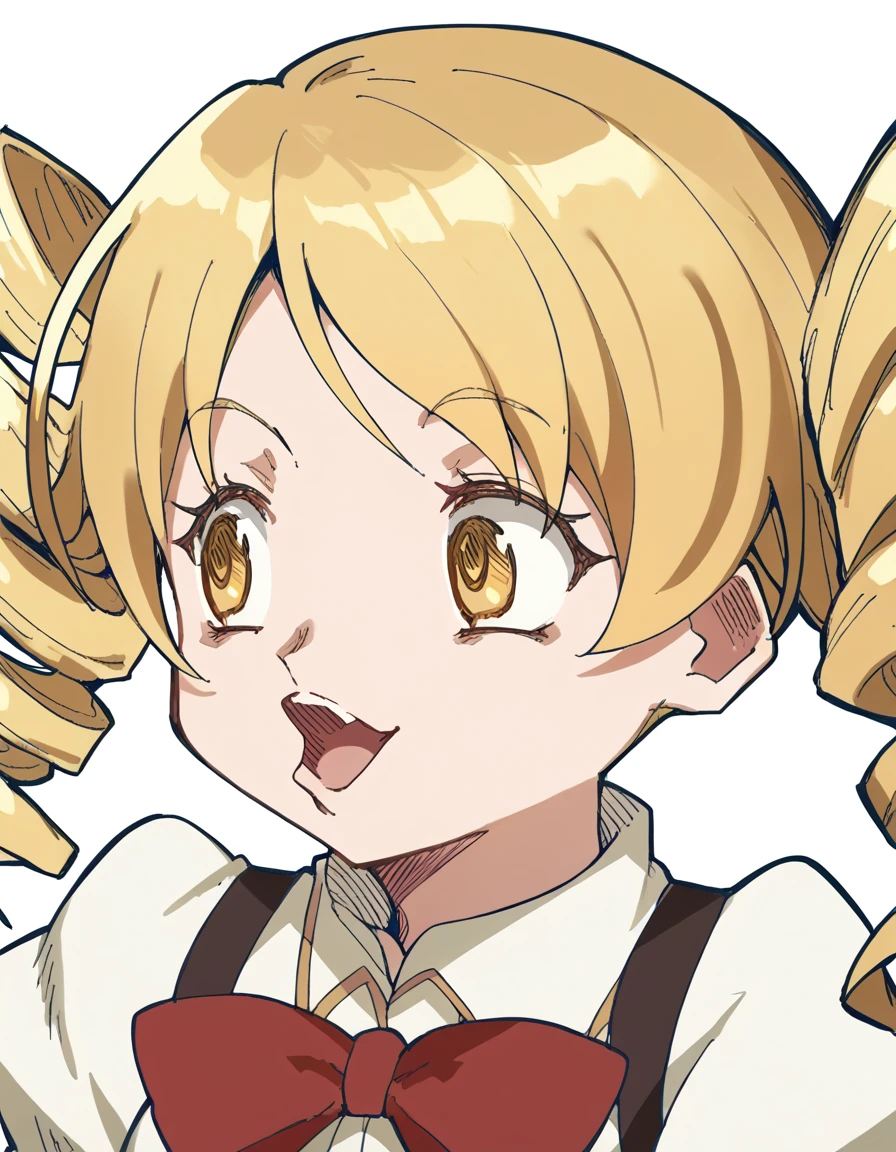 score_9, score_8_up, score_7_up, source_anime, <lora:mami-tomoe-s1-ponyxl-lora-nochekaiser:1>, mami tomoe, blonde hair, drill hair, twin drills, yellow eyes, large breasts, <lora:pogchamp-ponyxl-lora-nochekaiser:1>, pogchamp, pogchamp (meme), open mouth, looking to the side, ,