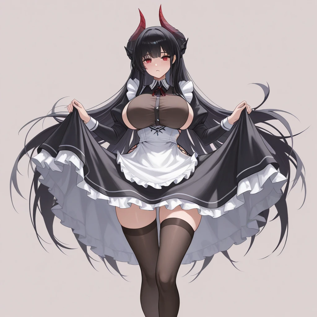 ((masterpiece, best quality)),(hairy: 0.5), animal ears, 1girl, solo, maid, standing, pantyhose, smile, blunt bangs, neckline, topless, ecchi style, tongue out drooling, drooling, ahegao, cum, excessive cum, lots of sperm, loli, nsfw