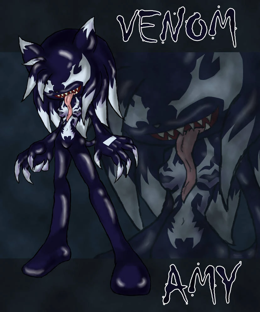 Venomized Amy Rose (venom_symbiote, sonic_serie) V1