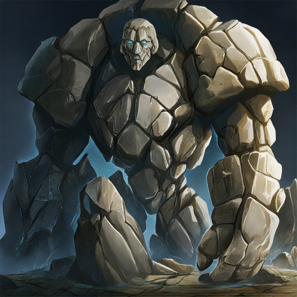 masterpiece, best quality, newest, absurdres, highres, anime, anime style, vintage anime, 90s anime, 1boy, EarthelementalIL-V1.0 GolemIL-V1.0, made of stone, stone,