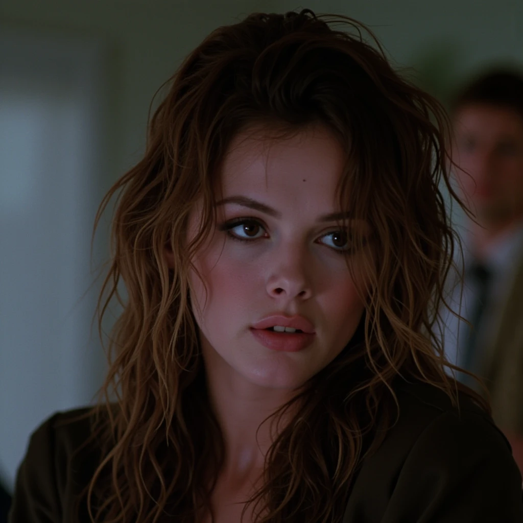 cinematic film still of <lora:1980's Cobra film style v1:0.8>
In 1980's cinematic film style Brigitte Nielsen Ingrid a wet hair sad woman with a wet hair looks at something, solo, long hair, looking at viewer, brown hair, closed mouth, mole, blurry, black eyes, lips, mole under eye, blurry background, portrait, messy hair, freckles, nose, photorealistic, shirt, blonde hair, wet hair
, shallow depth of field, vignette, highly detailed, high budget, bokeh, cinemascope, moody, epic, gorgeous, film grain, grainy