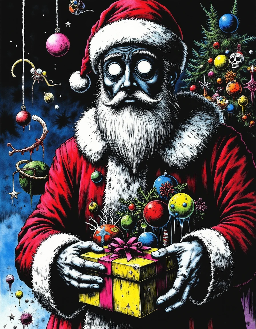 cr3z1h0rr0r Santa Claus holding presents in his hands
<lora:Crazy_Horror:0.7>