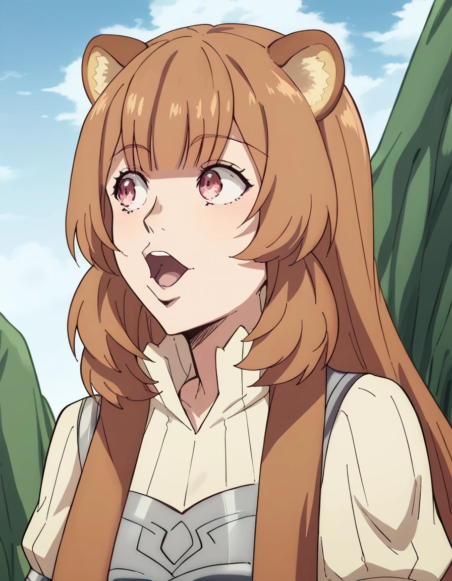 score_9, score_8_up, score_7_up, source_anime, <lora:raphtalia-s3-ponyxl-lora-nochekaiser:1>, raphtalia, long hair, bangs, brown hair, animal ears, raccoon ears, raccoon tail, raccoon girl, pink eyes, medium breasts,, <lora:pogchamp-ponyxl-lora-nochekaiser:1>, pogchamp, pogchamp (meme), open mouth, looking to the side, ,