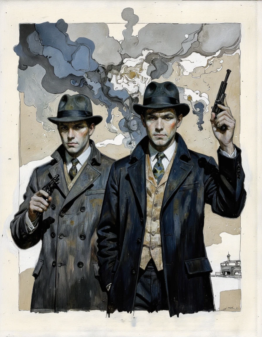 Sherlock Holmes. <lora:Comic_book_opus_3:1>