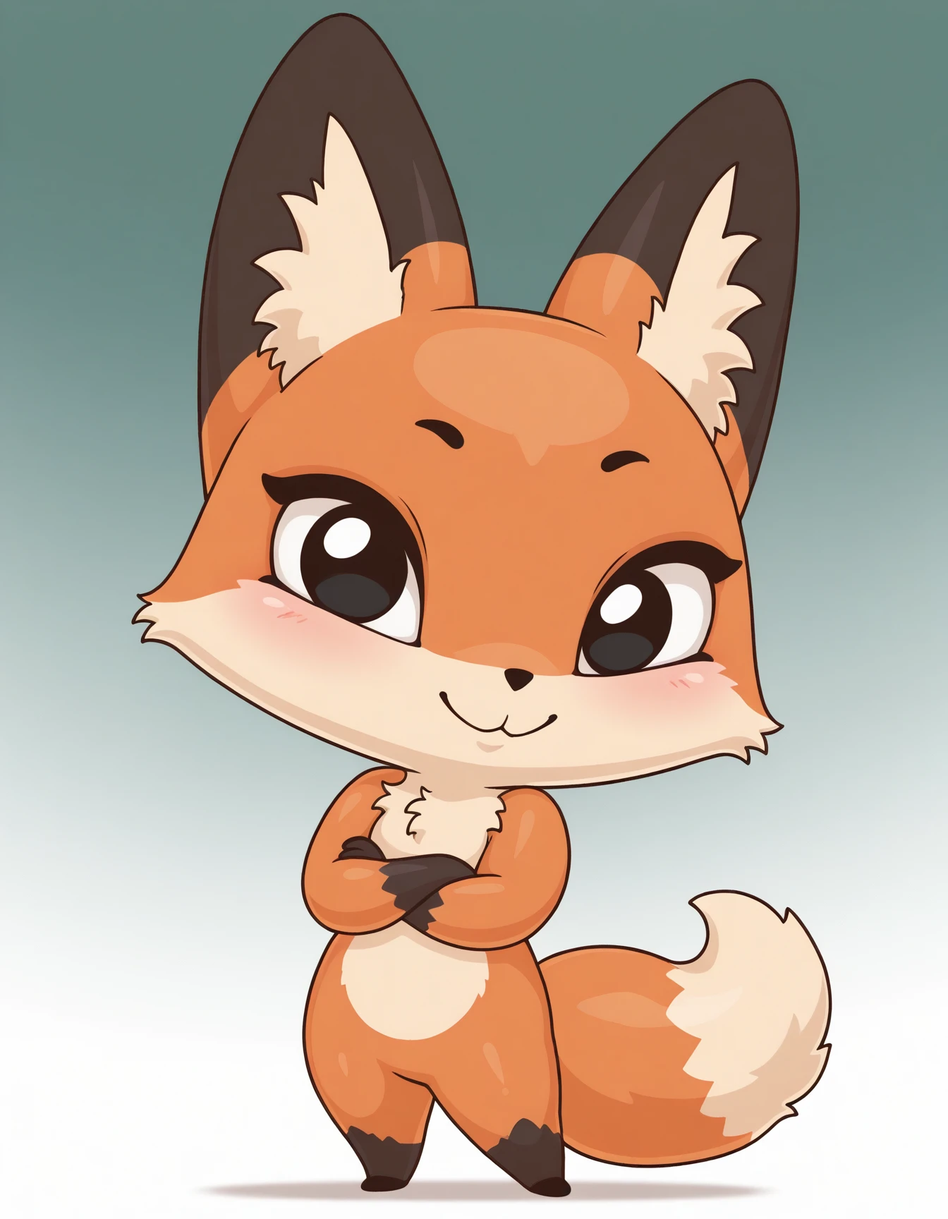 masterpiece, best quality, solo
chibi, fox, orange fur, black eyes, tail, gradient background, looking at viewer, crossed arms, smile
<lora:Luna-vkst1ckrs_il:0.9>