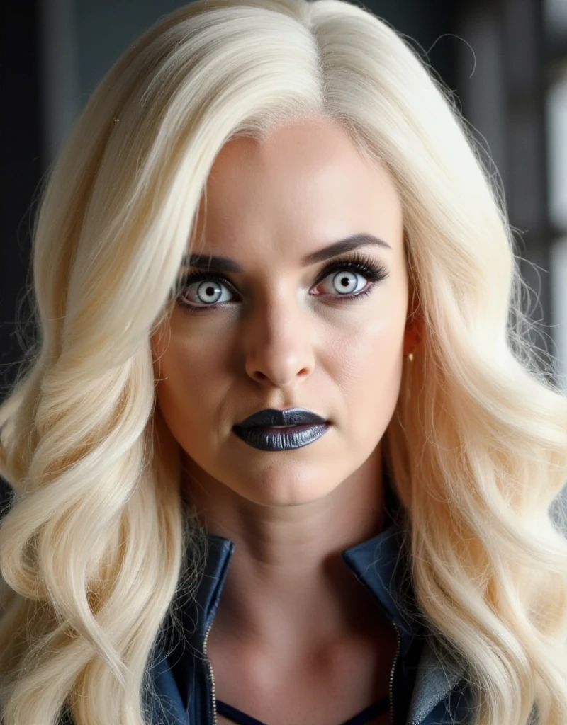 <lora:Killer_Frost:0.89> killer frost, a woman with blond long hair and white eyes, closeup face portrait