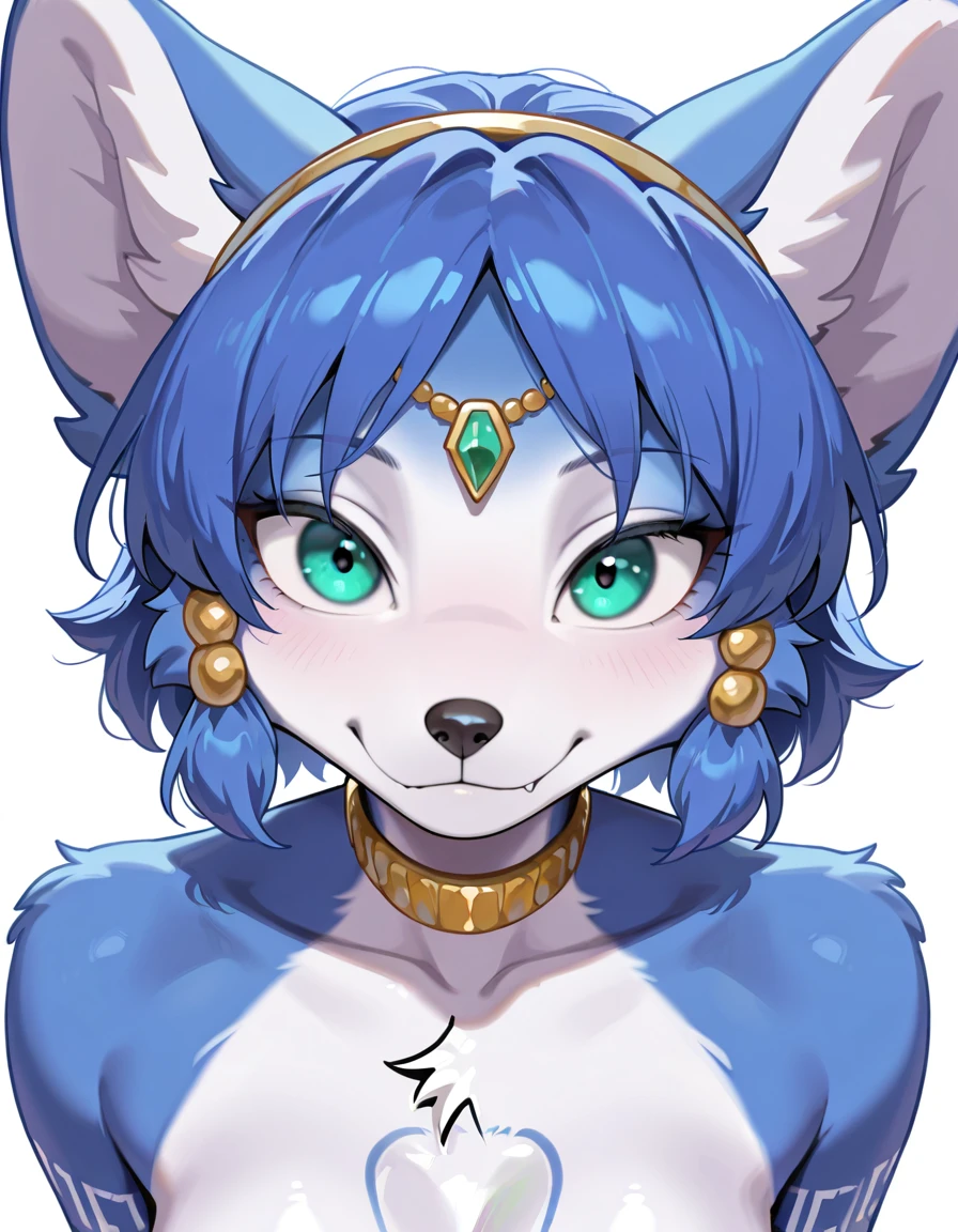 masterpiece, best quality, amazing quality, very aesthetic, absurdres, newest, <lora:krystal_star_fox:1>, krystal_star_fox,1girl, furry, furry female, animal ears, blue fur