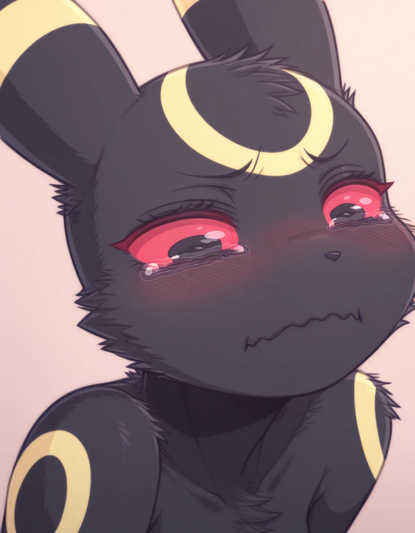 masterpiece, best quality, solo,
Umbreon-Dmwddg-style, black fur, red sclera, black eyes, yellow markings, aquacrying, wavy mouth, closed mouth, tearing up, masterpiece, best quality, portrait,<lora:meme_aquacrying_illustriousXL:1>
<lora:Umbreon-Dmwddg-style_il:0.9>