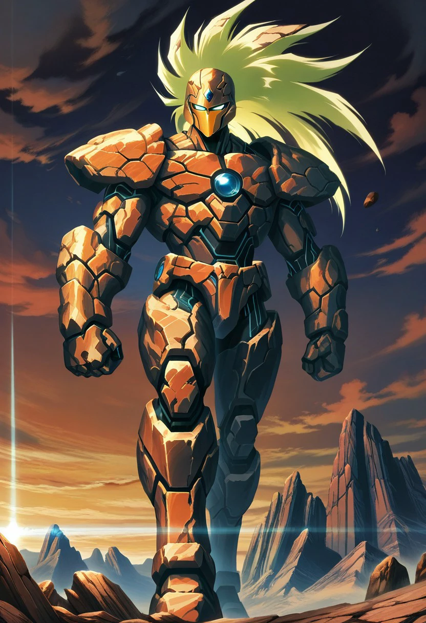 masterpiece, best quality, newest, absurdres, highres, anime, anime style, vintage anime, 90s anime, 1boy, EarthelementalIL-V1.0 GolemIL-V1.0, made of stone, stone,