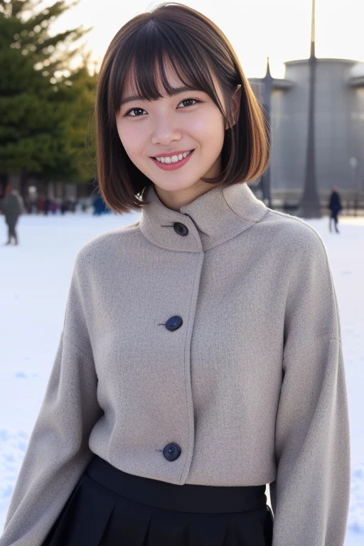 1girl,,(RAW photo, best quality), (realistic, photo-realistic:1.4), masterpiece, an extremely delicate and beautiful, extremely detailed, 2k wallpaper, Amazing, finely detail, extremely detailed CG unity 8k wallpaper, ultra-detailed, highres, soft light, beautiful detailed girl, extremely detailed eyes and face, beautiful detailed nose, beautiful detailed eyes,cinematic lighting,perfect anatomy,slender body
(at a park), (winter scenery),(snow park in the background), Sapporo Odori Park Winter Festival, festival lights (bokeh)
(wearing blouse) (long skirt) (winter jacket)
(free poses)
(smiling)
<lora:chest size:-1>
<lora:ikechan_lora:0.8>
