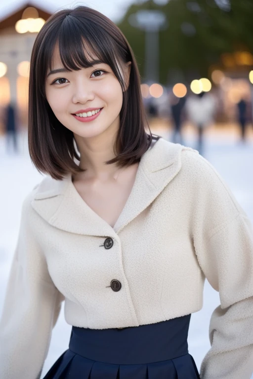 1girl,,(RAW photo, best quality), (realistic, photo-realistic:1.4), masterpiece, an extremely delicate and beautiful, extremely detailed, 2k wallpaper, Amazing, finely detail, extremely detailed CG unity 8k wallpaper, ultra-detailed, highres, soft light, beautiful detailed girl, extremely detailed eyes and face, beautiful detailed nose, beautiful detailed eyes,cinematic lighting,perfect anatomy,slender body
(at a park), (winter scenery),(snow park in the background), Sapporo Odori Park Winter Festival, festival lights (bokeh)
(wearing blouse) (long skirt) (winter jacket)
(free poses)
(smiling)
<lora:chest size:-1>
<lora:ikechan_lora:0.8>