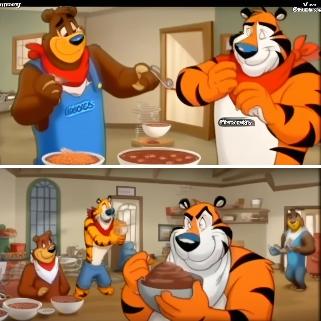 CHOCOS  BEAR , TONY TIGER .Kellogg's CHOCOS  BEAR , TONY TIGER
