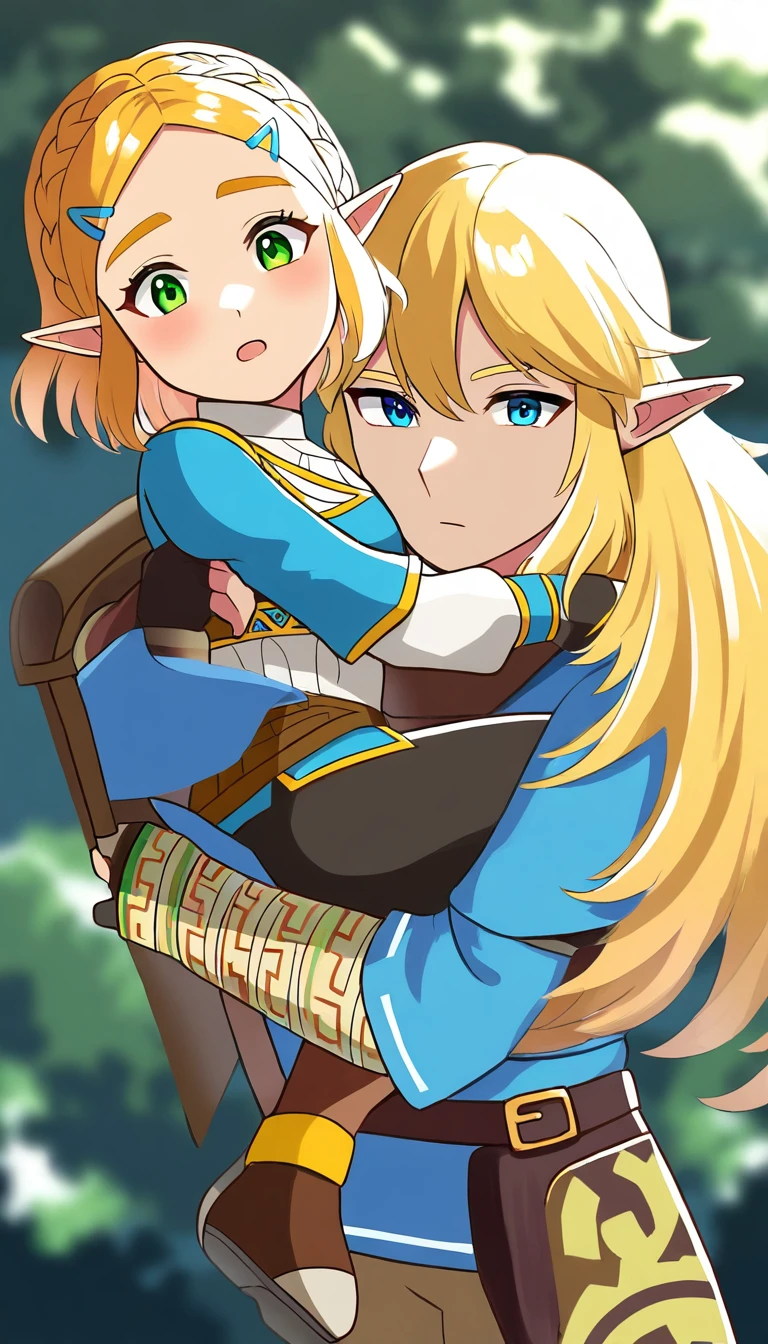 ((Zelda \(Zeldaの伝説\),)masterpiece, ((Link riding, a リンク is riding a girl,))highest quality, masterpiece, High resolution, detailed, Perfect Anatomy, 2 people, 男の子1人とgirl1人,girl, (army:1.1), (Nose hook), reins, collar, Lock, rope, follow, Happyトランス, smile, Expressionless, emotionless, Hollow Eyes, Hollow Eyes, Mind control,, Happy, Young Boy, Boy Riding Girl,((Vivid colors))