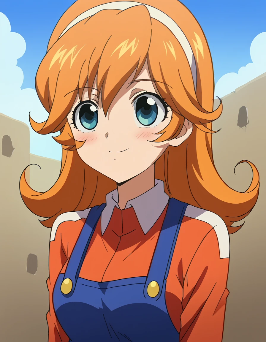 score_9, score_8_up, score_7_up, source_anime, <lora:ruu-riruri-s1-ponyxl-lora-nochekaiser:1>, ruu riruri, brown hair, puprle eyes, hairband, orange hair, curly hair, medium breasts, anime screencap, <lora:mario-cosplay-ponyxl-lora-nochekaiser:1>, mariocosplay, mario (cosplay), blue overalls, overalls, shirt, red shirt, long sleeves, collared shirt, hat, red hat,, landscape, blush, smile, , cowboy shot, solo