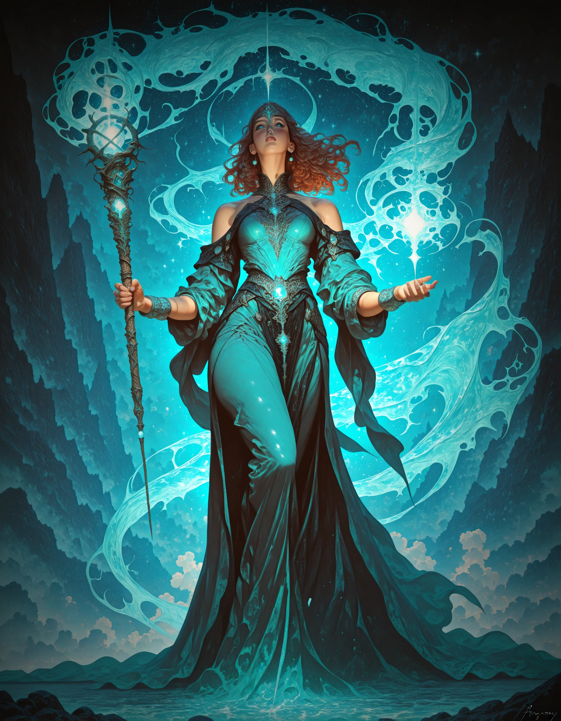 awesome quality,masterpiece, dynamic,close up, DonMM4g1c caster, female witch, air manipulation (controlling wind and air currents) Channeling voodoo shaped like Whirlpool of dustyrose umbra ice and disorder manipulation <lora:myLora\DonMM4g1c-v2.1rb:0.8>