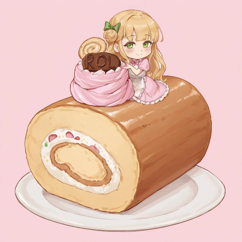 <lora:Roll_Cake-000007:0.8>,roll cake, 1girl