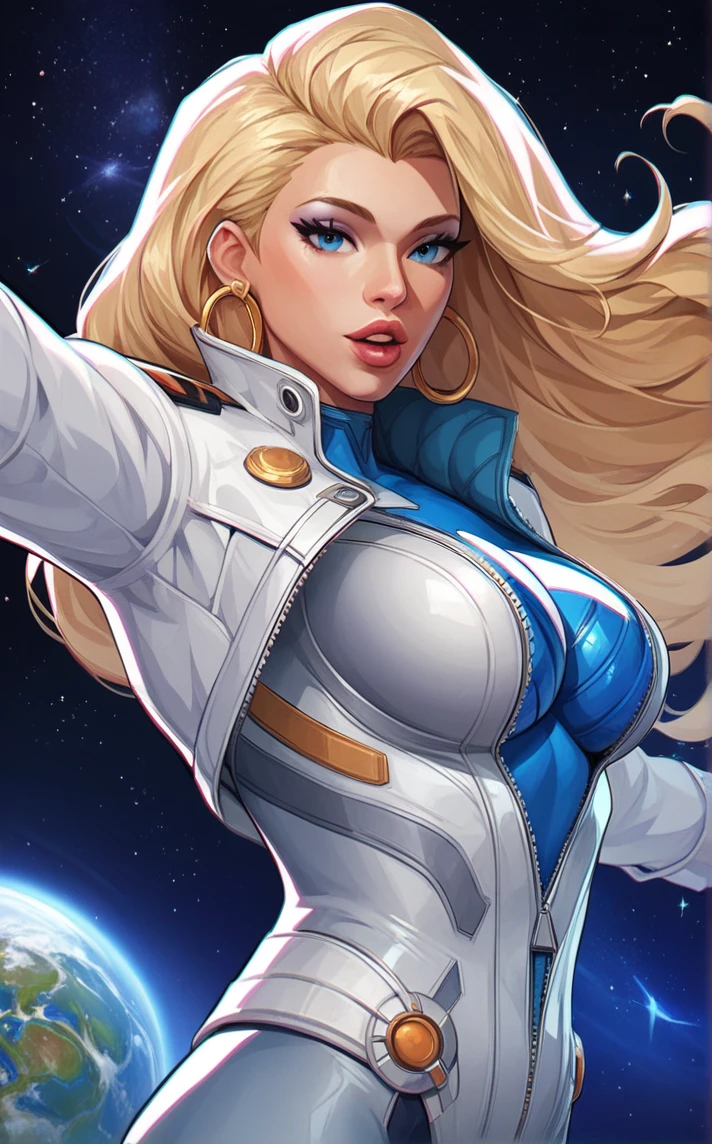 (((32k))),(((Highest quality))),(Perfect One Woman),60's,70's,80's,old movie posters,retro,vintage,bauhaus,abstract,Space Thriller Movie Poster,Futuristic,shape,OK,cosmos,galaxy,satellite,mechanical,Geometric pattern,meteor,meteorite,planet,very delicate,Space flyer OK,Milky Way,((big breasts)),(cleavage),rainbow,massive stream of light,flare,overlay,aurora,Starry sky,infinite possibilities,strongest,Highest,(perfect fingers),perfect gorgeous physical, beauty perfect limbs, (very tight clothes detailing all body breasts niples and shaved pussy):2, cameltoe, lime hair.